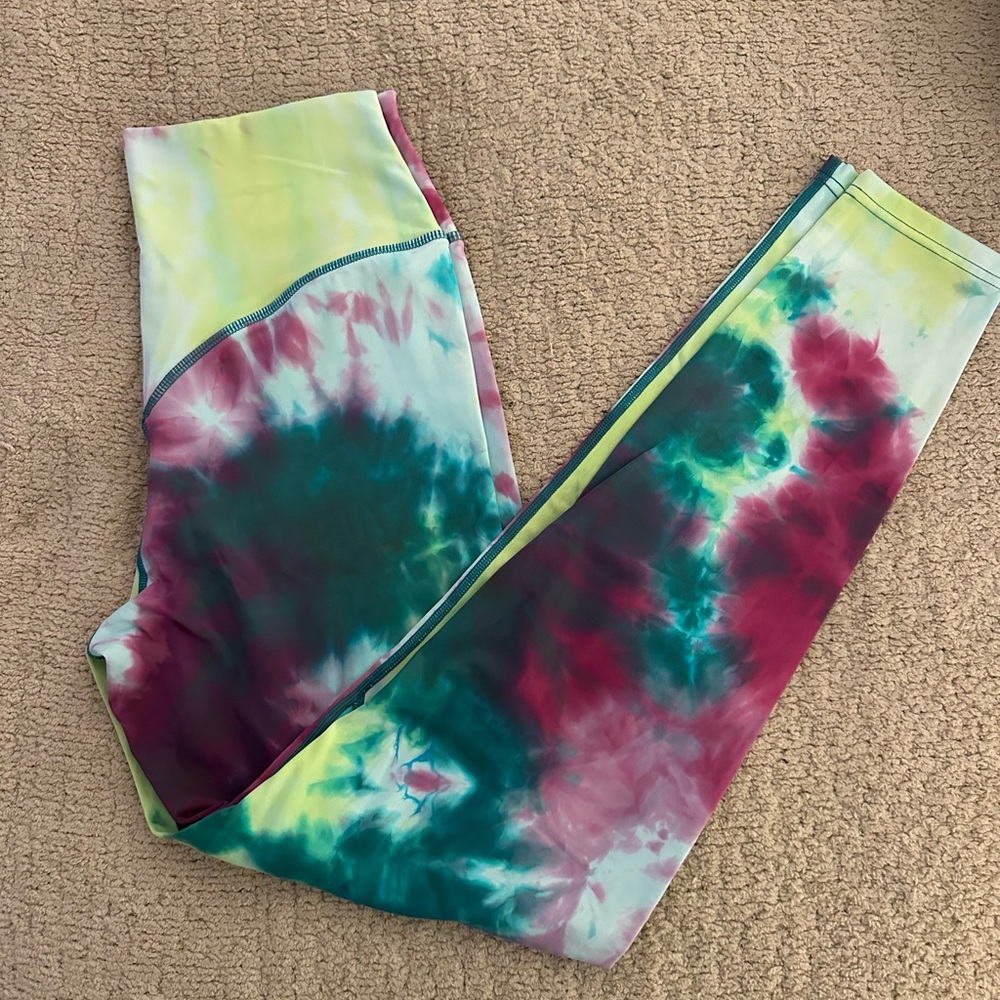 Balance Athletica Tie-Dye Leggings in Teal, Magenta, Yellow